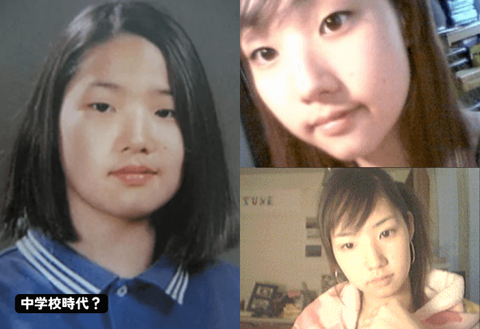 韓国女優パク・ミニョンの画像3枚。
左側の写真は、中学校の卒業アルバムと思われる。
前髪無しの肩にかからない程度の長さのストレートの髪型。

右上の写真は前髪ありのロングヘアで一点を見つめている画像。

右下の画像は前髪ありのロングヘアを後ろでポニーテールにして結んでいる画像。
イヤリングをしている。